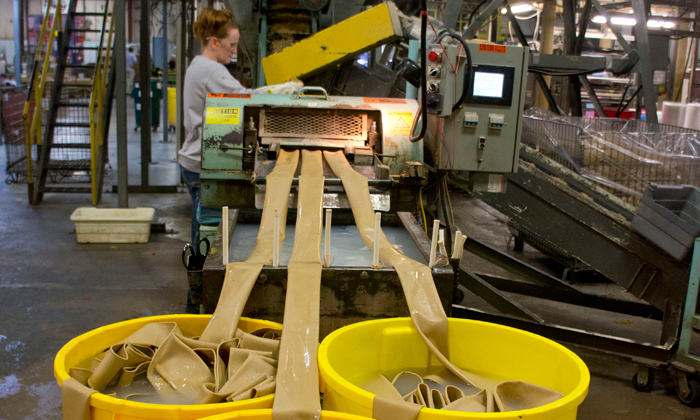 Image of the manufacturing process of synthetic rubber