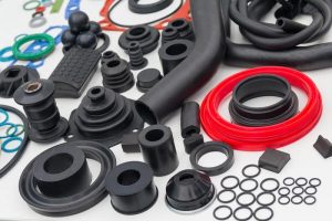 Image showing various rubber products displayed on the table