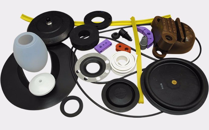  An Image consists of various types of rubber products