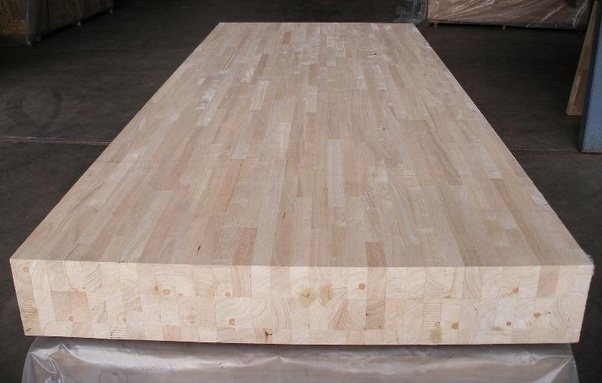 A Large Piece Of Rubber Wood Placed For Furniture Manufacturing Process.